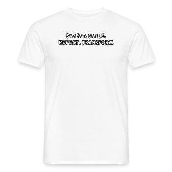 Fitness - Sweat, smile, repeat, transform - Männer T-Shirt - Weiß - Vorne - AI Model Male 178 dark (178cm)