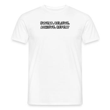Fitness - Sweat, believe, achieve, repeat - Männer T-Shirt - Weiß - Vorne - AI Model Male 178 dark (178cm)