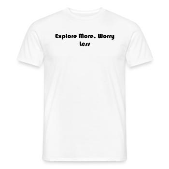 Wandern - Explore More, Worry Less - Männer T-Shirt - Weiß - Vorne - AI Model Male 178 dark (178cm)