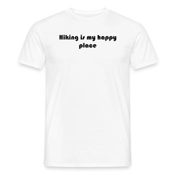 Wandern - Hiking is my happy place - Männer T-Shirt - Weiß - Vorne - AI Model Male 178 dark (178cm)