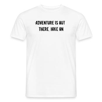 Hiking - Adventure is out there, hike on - Men's T-Shirt - white - Front - AI Model Male 178 dark (178cm)