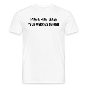 Hiking - Take a hike, leave your worries behind - Men's T-Shirt - white - Front - AI Model Male 178 dark (178cm)