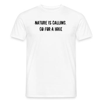 Hiking - Nature is calling, go for a hike - Men's T-Shirt - white - Front - AI Model Male 178 dark (178cm)