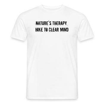 Wandern - Nature's therapy, hike to clear mind - Männer T-Shirt - Weiß - Vorne - AI Model Male 178 dark (178cm)