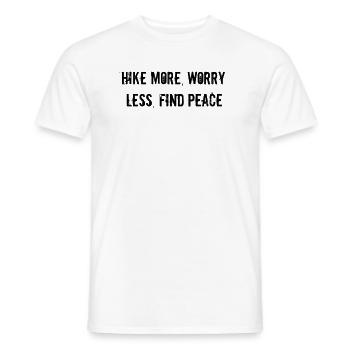 Wandern - Hike more, worry less, find peace - Männer T-Shirt - Weiß - Vorne - AI Model Male 178 dark (178cm)