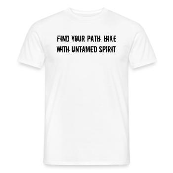 Randonnée - Trouvez votre chemin, randonnez avec un indompté - T-shirt homme - blanc - Devant - AI Model Male 178 dark (178cm)