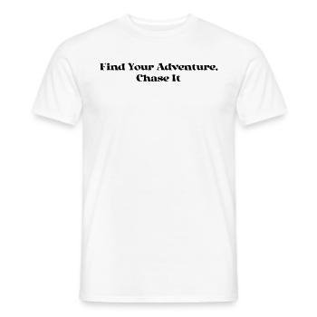 Randonnée - Trouvez votre aventure, poursuivez-la - T-shirt homme - blanc - Devant - AI Model Male 178 dark (178cm)
