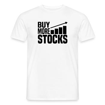 Kauft mehr Aktien - Männer T-Shirt - Weiß - Vorne - AI Model Male 178 dark (178cm)