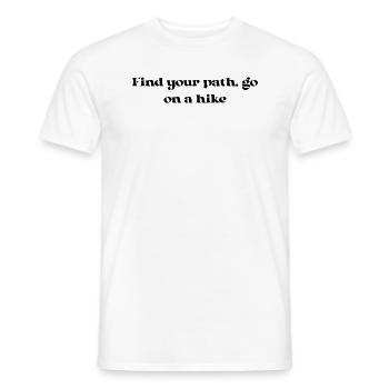 Randonnée - Trouvez votre chemin, partez en randonnée - T-shirt homme - blanc - Devant - AI Model Male 178 dark (178cm)