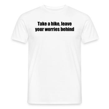 Hiking - Take a hike, leave your worries behind - Men's T-Shirt - white - Front - AI Model Male 178 dark (178cm)