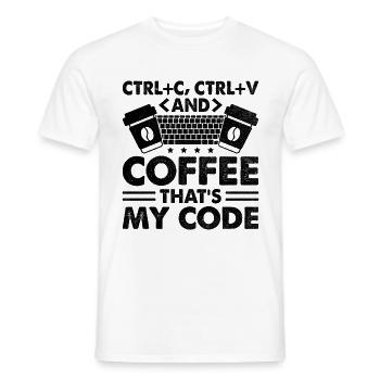 Kaffee-Codierung Programmierer Programmierer Entwickler Nerd Coff - Männer T-Shirt - Weiß - Vorne - AI Model Male 178 dark (178cm)