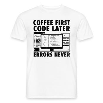 Café Codage Programmeur Codeur Développeur Nerd Coff - T-shirt homme - blanc - Devant - AI Model Male 178 dark (178cm)