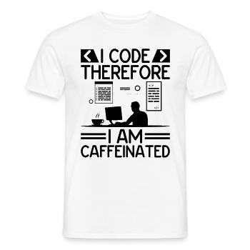 Café Codage Programmeur Codeur Développeur Nerd Coff - T-shirt homme - blanc - Devant - AI Model Male 178 dark (178cm)