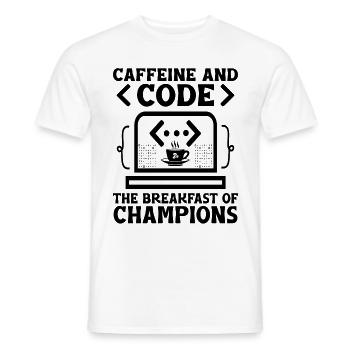 Café Codage Programmeur Codeur Développeur Nerd Coff - T-shirt homme - blanc - Devant - AI Model Male 178 dark (178cm)