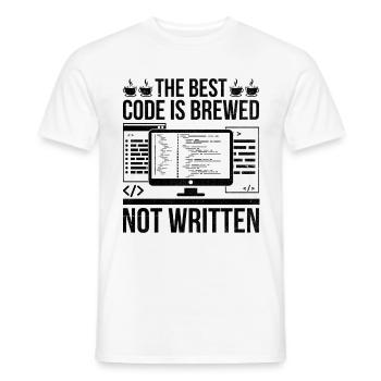 Café Codage Programmeur Codeur Développeur Nerd Coff - T-shirt homme - blanc - Devant - AI Model Male 178 dark (178cm)