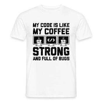 Café Codage Programmeur Codeur Développeur Nerd Coff - T-shirt homme - blanc - Devant - AI Model Male 178 dark (178cm)