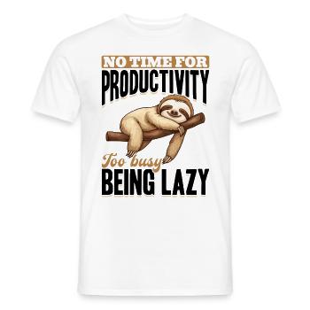 Paresseux : Pas de temps pour la productivité, trop occupé, paresseux - T-shirt homme - blanc - Devant - AI Model Male 178 dark (178cm)