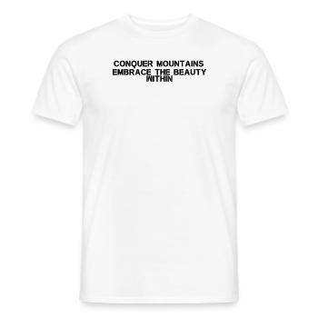 Randonnée - Partez à la conquête des montagnes, embrassez la beauté - T-shirt homme - blanc - Devant - AI Model Male 178 dark (178cm)