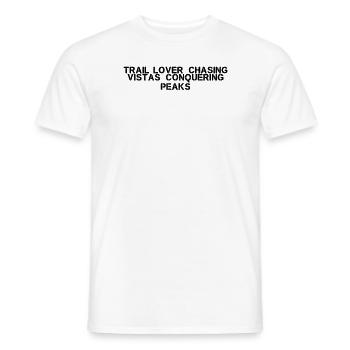 Randonnée - Amoureux des sentiers, à la poursuite des panoramas, à la conquête - T-shirt homme - blanc - Devant - AI Model Male 178 dark (178cm)