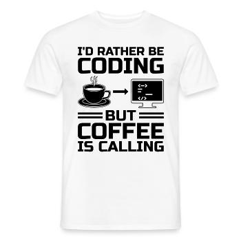 Café Codage Programmeur Codeur Développeur Nerd Coff - T-shirt homme - blanc - Devant - AI Model Male 178 dark (178cm)