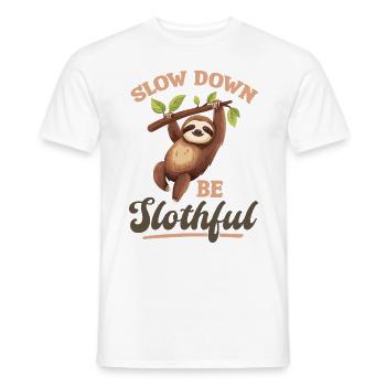 Drôle paresseux paresseux Ralentissez, soyez paresseux - T-shirt homme - blanc - Devant - AI Model Male 178 dark (178cm)