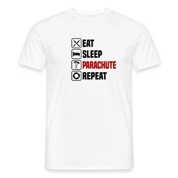 Eating Sleeping Paraglider Repeat Parachute - Men's T-Shirt - white - Front - AI Model Male 178 dark (178cm)