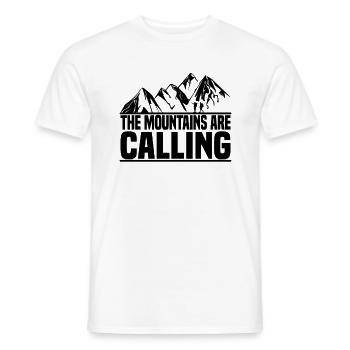 The mountains call mountaineers - Men's T-Shirt - white - Front - AI Model Male 178 dark (178cm)