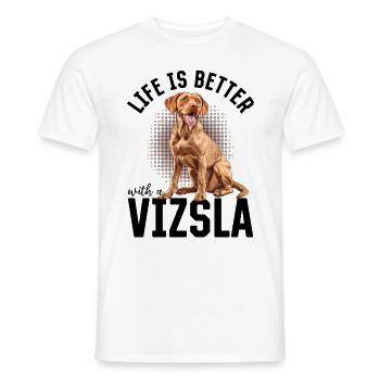 Hungarian Magyar Vizsla Dog Breed - Männer T-Shirt - Weiß - Vorne - AI Model Male 178 dark (178cm)