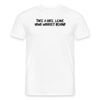 Hiking - Take a hike, leave your worries behind - Men's T-Shirt - white - Front - AI Model Male 178 dark (178cm)