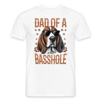 Basset Hound Dog Breed Dad Of A Basshole - Männer T-Shirt - Weiß - Vorne - AI Model Male 178 dark (178cm)