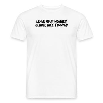 Hiking - Leave your worries behind, hike forward - Men's T-Shirt - white - Front - AI Model Male 178 dark (178cm)