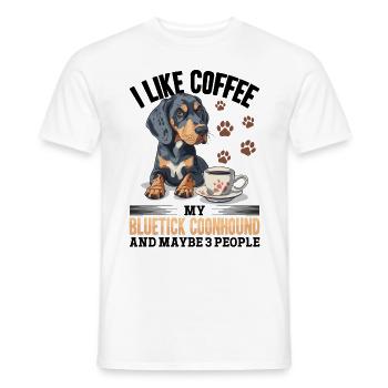 Race de chien J’aime le café mon Bluetick Coonhound - T-shirt homme - blanc - Devant - AI Model Male 178 dark (178cm)