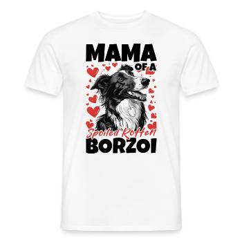 Borzoi Dog Breed Mama of a Spoiled Rotten Borzoi - Men's T-Shirt - white - Front - AI Model Male 178 dark (178cm)