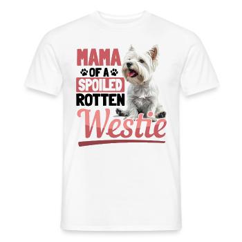 West Highland White Terrier Westie Race de chien - T-shirt homme - blanc - Devant - AI Model Male 178 dark (178cm)