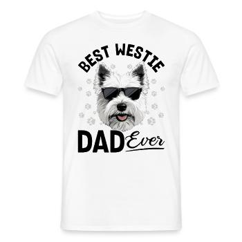 West Highland White Terrier Westie race de chien papa - T-shirt homme - blanc - Devant - AI Model Male 178 dark (178cm)