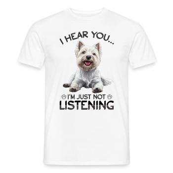 West Highland White Terrier Westie Race de chien - T-shirt homme - blanc - Devant - AI Model Male 178 dark (178cm)