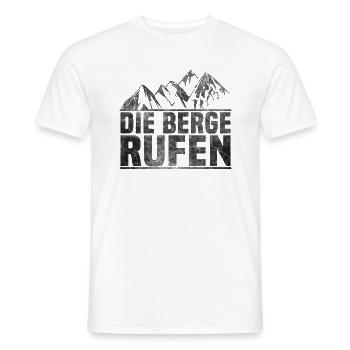 Die Berge rufen Bergsteiger - Männer T-Shirt - Weiß - Vorne - AI Model Male 178 dark (178cm)