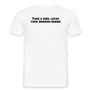 Hiking - Take a hike, leave your worries behind - Men's T-Shirt - white - Front - AI Model Male 178 dark (178cm)
