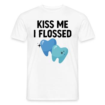 Küss mich ich Zahnseide Zahnarzt Zahnheilkunde Zahn D - Männer T-Shirt - Weiß - Vorne - AI Model Male 178 dark (178cm)