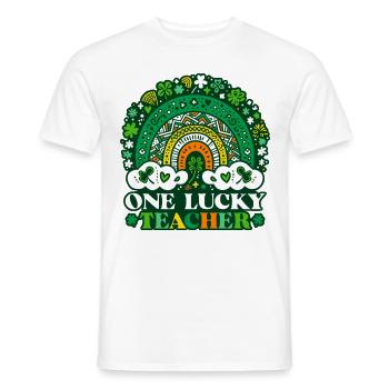 One Lucky Teacher - Männer T-Shirt - Weiß - Vorne - AI Model Male 178 dark (178cm)