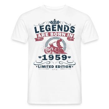1959 Jubiläum Vintage Biker Motorrad Geschenk - Männer T-Shirt - Weiß - Vorne - AI Model Male 178 dark (178cm)