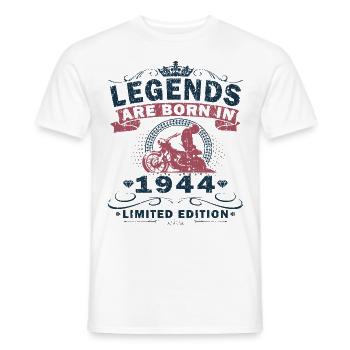 1944 Jubiläum Vintage Biker Motorrad Geschenk - Männer T-Shirt - Weiß - Vorne - AI Model Male 178 dark (178cm)