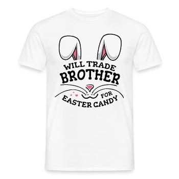 Will Trade Brother For Easter Candy - Men's T-Shirt - white - Front - AI Model Male 178 dark (178cm)