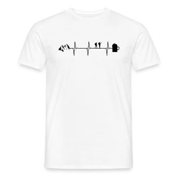 Wandern Bier EKG Herzschlag Bergsteiger - Männer T-Shirt - Weiß - Vorne - AI Model Male 178 dark (178cm)