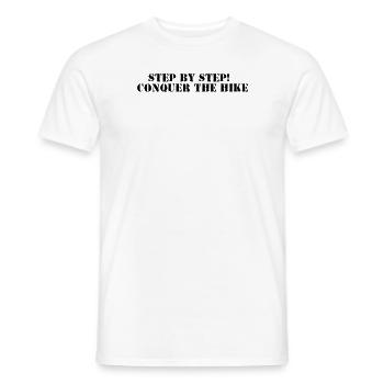 Wandern - Step by step, conquer the hike - Männer T-Shirt - Weiß - Vorne - AI Model Male 178 dark (178cm)