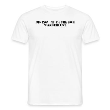Wandern - Hiking: the cure for wanderlust - Men's T-Shirt - white - Front - AI Model Male 178 dark (178cm)