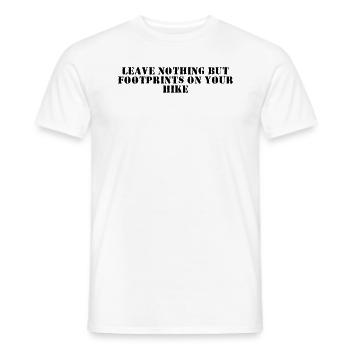 Randonnée - Ne laissez rien d’autre que des empreintes de pas sur votre - T-shirt homme - blanc - Devant - AI Model Male 178 dark (178cm)