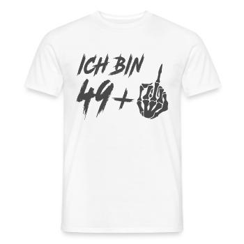 50. Geburtstag 49 + Mittelfinger 50 Jahre - Männer T-Shirt - Weiß - Vorne - AI Model Male 178 dark (178cm)