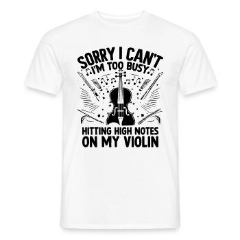 Désolé, je ne peux pas, je suis trop occupé à frapper des notes aiguës sur M - T-shirt homme - blanc - Devant - AI Model Male 178 dark (178cm)