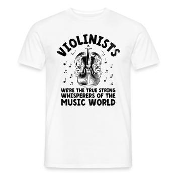 Violonistes, nous sommes les vrais chuchoteurs de cordes de la - T-shirt homme - blanc - Devant - AI Model Male 178 dark (178cm)